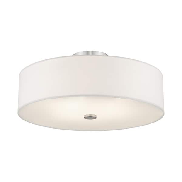 Mercury 4 Light Brushed Nickel Semi Flush Mount