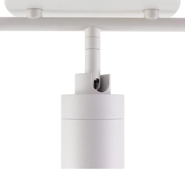 4 ft. 5-Bulb 2450 Lumens Sand White Integrated LED Track Light Kit, Fixed Rail with Rotating Heads, 3000K