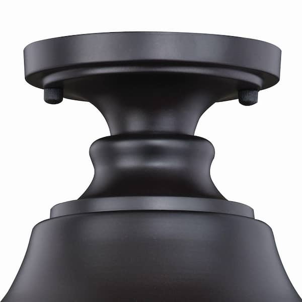 Delano Bronze Gold Farmhouse Barn Dome Outdoor Flush Mount 1-Light Ceiling Light