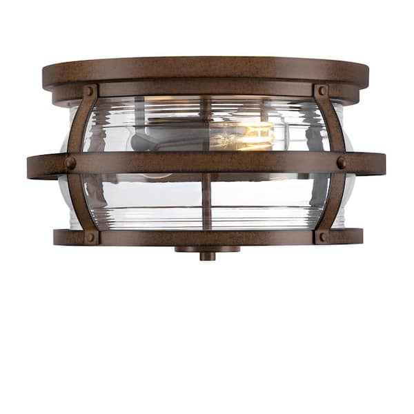 Weatherby 2-Light Barnwood Outdoor Flush Mount