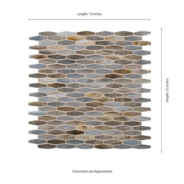 Savoy Interlocking 12 in. x 12 in. x 8mm Glass Mesh-Mounted Mosaic Tile (10 sq. ft. / case)