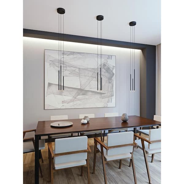 Point 9-Watt Integrated LED Black Pendant with Steel Shade