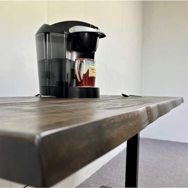 6 ft. L x 39 in. D Walnut Stained Hevea Butcher Block Countertop in With Live Edge