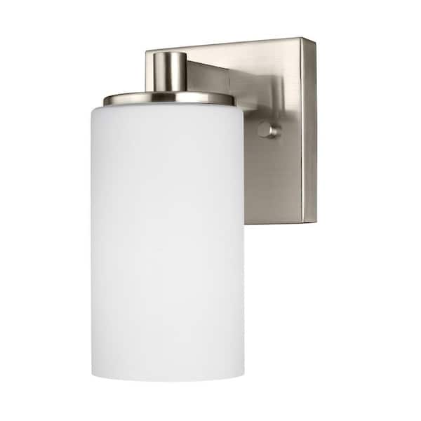 Hettinger 1-Light Brushed Nickel Sconce with LED Bulb