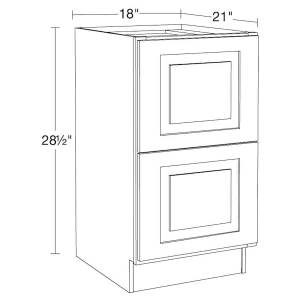 Grayson Mythic Blue Painted Plywood Shaker Assembled Drawer Base Kitchen Cabinet Sft Cls 18 in W x 21 in D x 28.5 in H