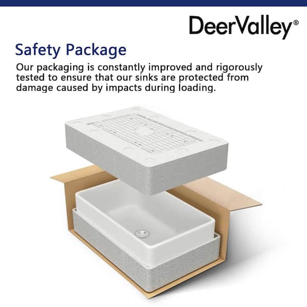 Solstice White Fireclay 33 in. L x 18 in. W Rectangular Single Bowl Farmhouse Apron Kitchen Sink with Grid and Strainer