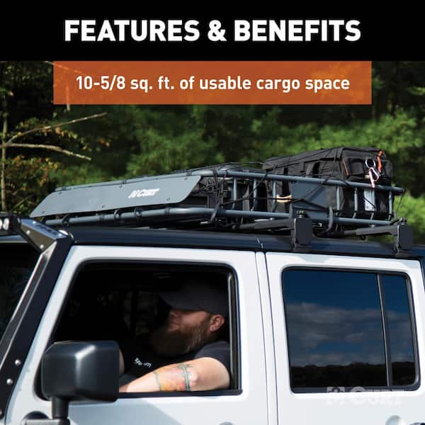 42 in. x 37 in. Black Steel Roof Rack Cargo Carrier and Cargo Net Combo Kit