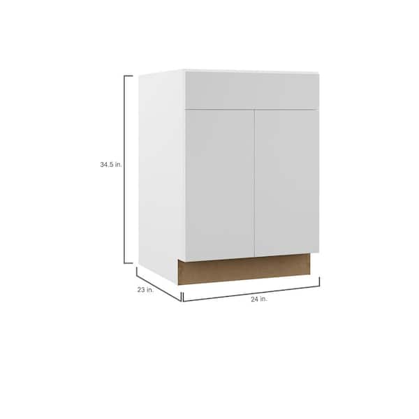 Designer Series Edgeley Assembled 24x34.5x23.75 in. Base Kitchen Cabinet in White