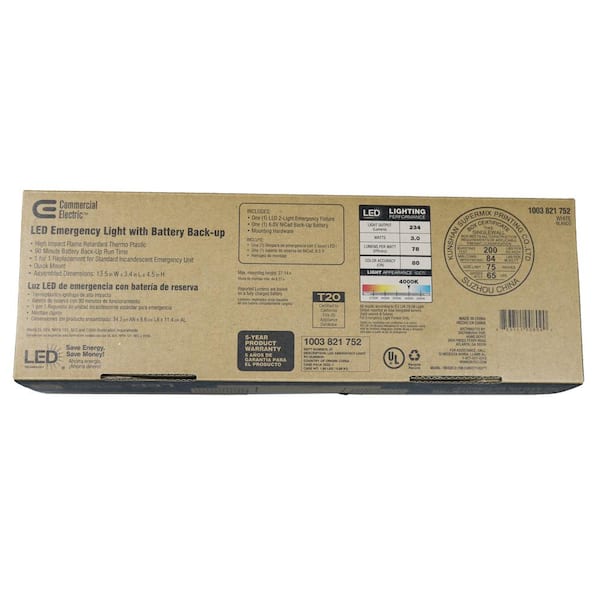 Rectangle 11-Watt Equivalent Integrated LED White Emergency Light with Ni-Cad 6.0-Volt Battery