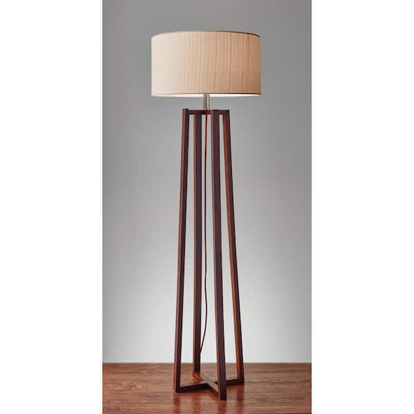 Quinn 60 in. Walnut Floor Lamp