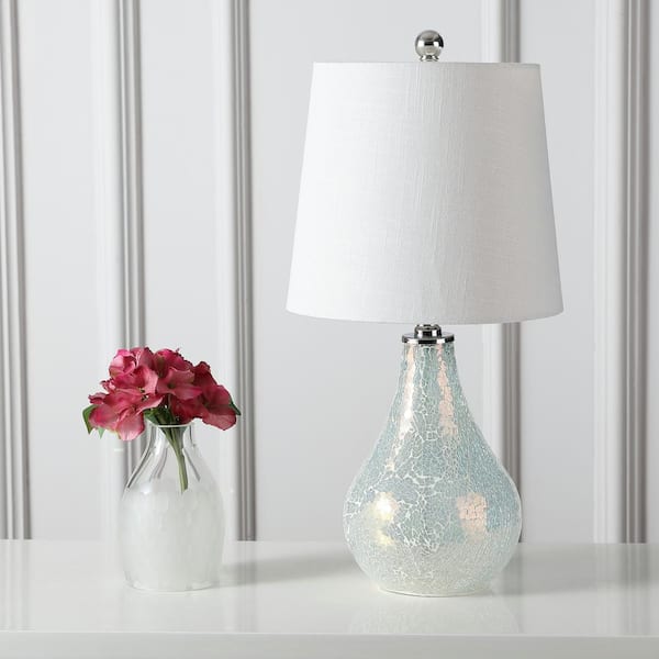 Mona 20.5 in. Mosaic White Mini Table Lamp