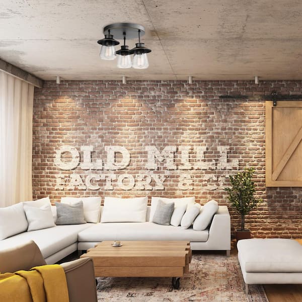 Nate 11 in. 3-Light Oil Rubbed Bronze Semi-Flush Mount Ceiling Light with Clear Glass Shades