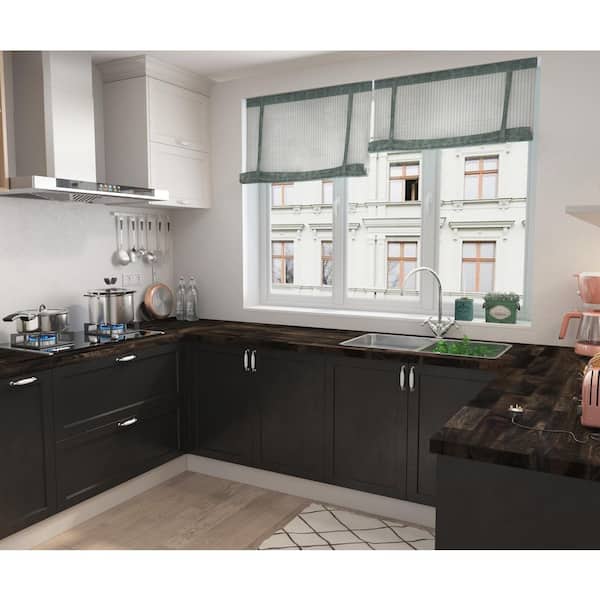 8 ft. L x 25.5 in. D, Acacia Butcher Block Standard Countertop in Espresso with Square Edge