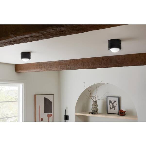 Tibbi 5.5 in. 1-Light Black Integrated LED Modern Hallway Flush Mount Ceiling Light