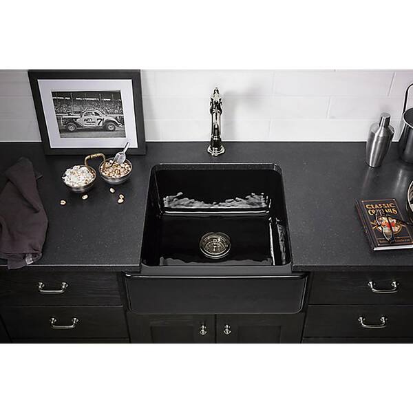 Whitehaven Farmhouse Apron Front Undermount Cast Iron 24 in. Single Bowl Kitchen Sink in White