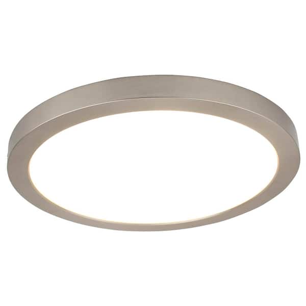 Joy 15 in. W with 1-Light Brushed Nickel LED Flush Mount