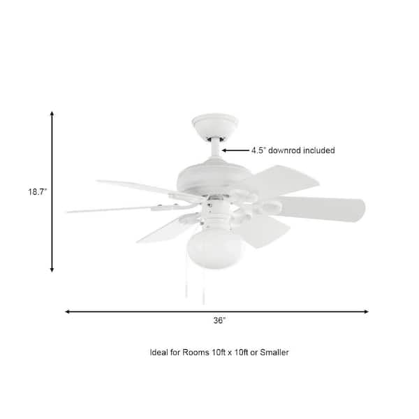 Minuet 36 in. White Ceiling Fan with Light Kit