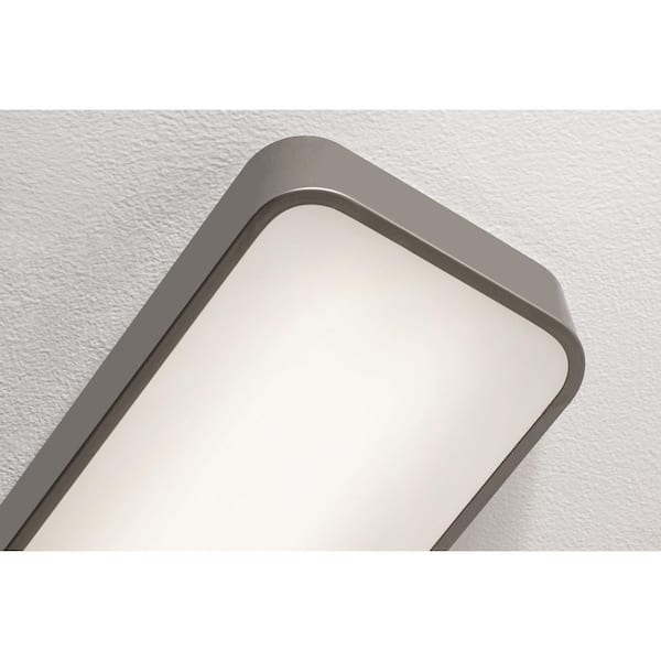 Bailey 8 in. 2-Light Satin Nickel LED Flush Mount with Satin Nickel Acrylic Shade