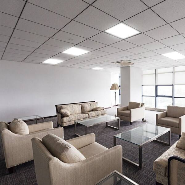 2-Pieces 23.62 in. L x 23.62 in. W 5800-Lumens Integrated LED Panel Light Ceiling Lighting, 7000K, Cold White