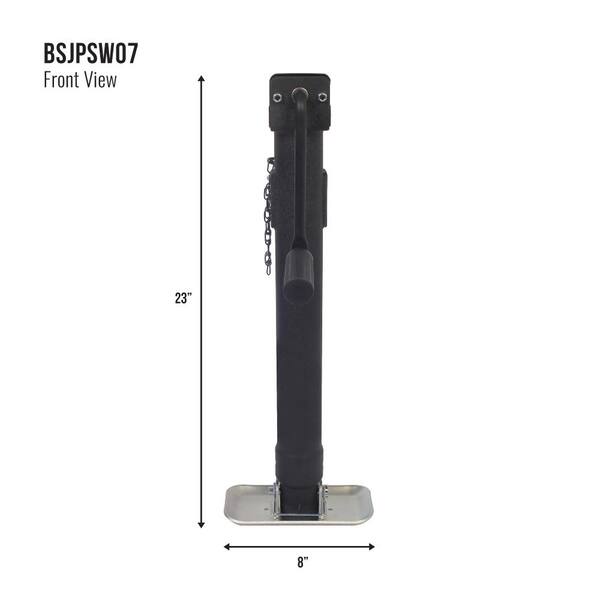 Blackout 5000 lbs. Signature Black Wrinkle Powder Coat Side Wind (Gear Reduction) Pipe Mount Weld Jack 15 in.