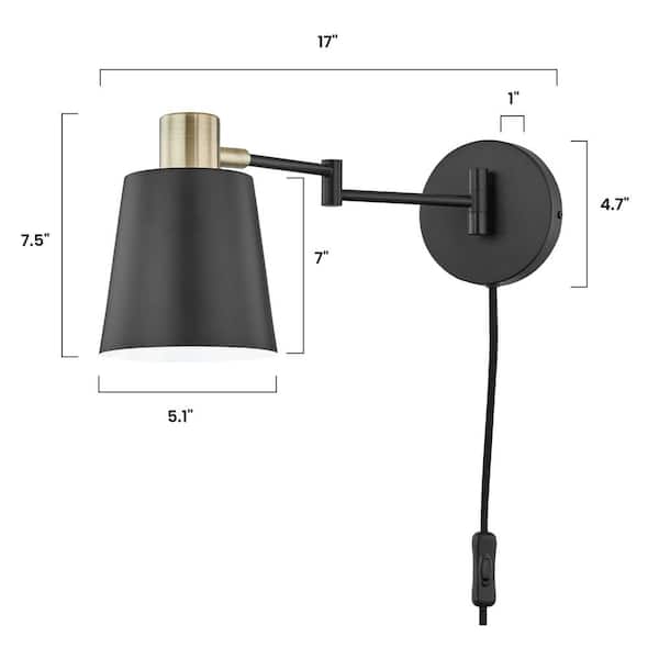 Alexi Plug-In Wall Sconce in Black