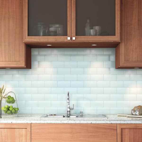Restore 3 in. x 6 in. Glazed Ceramic Cool Mint Subway Tile (12.5 sq. ft. / case)