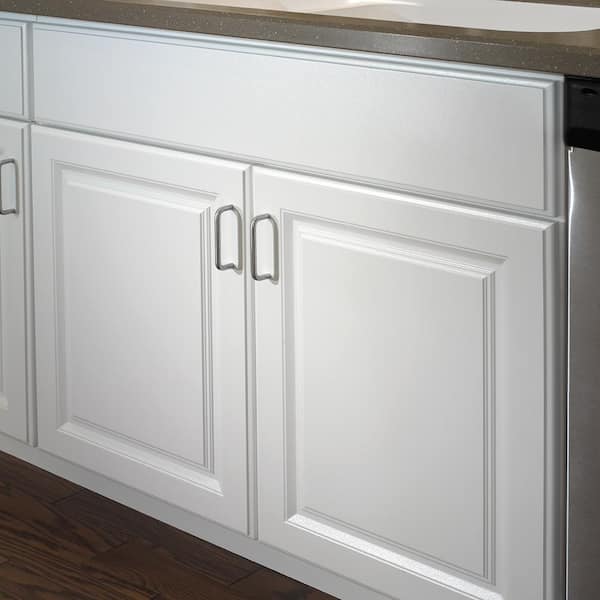 Hampton 30 in. W x 24 in. D x 34.5 in. H Assembled Sink Base Kitchen Cabinet in Satin White