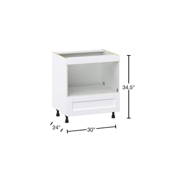 Mancos Glacier White Shaker Assembled Base Kitchen Cabinet for Built-In Microwave (30 in. W x 34.5 in. H x 24 in. D)