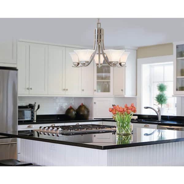 Agilis 5-Light Brushed Nickel Transitional Chandelier for Dining Room