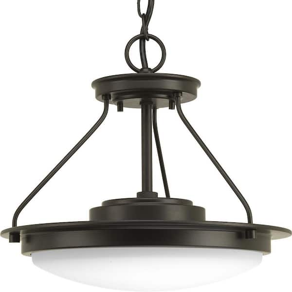 Apogee Collection 30-Watt Architectural Bronze Integrated LED Semi-Flush Mount