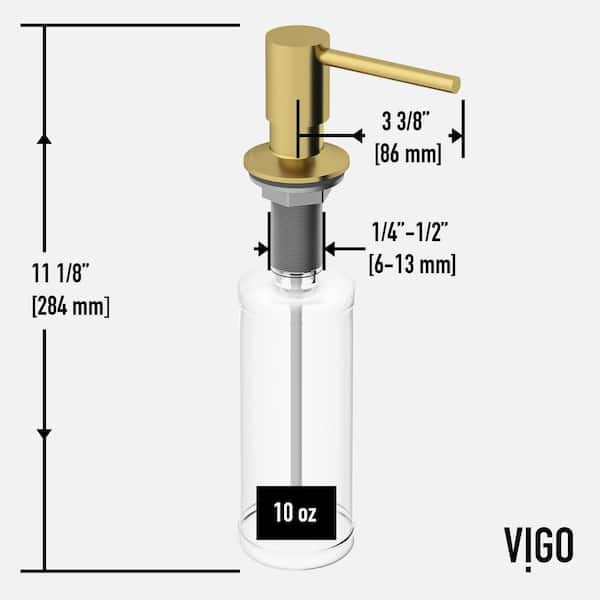 Bolton Kitchen Soap Dispenser in Matte Brushed Gold