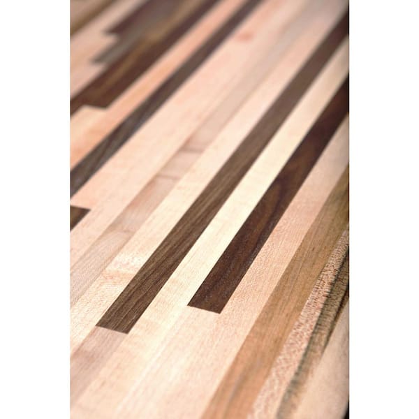 6 ft. L x 36 in. D Unfinished Maple Solid Wood Butcher Block Island Countertop With Square Edge