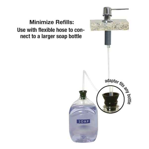 Soap Dispenser with Curved Nozzle in Brushed Nickel