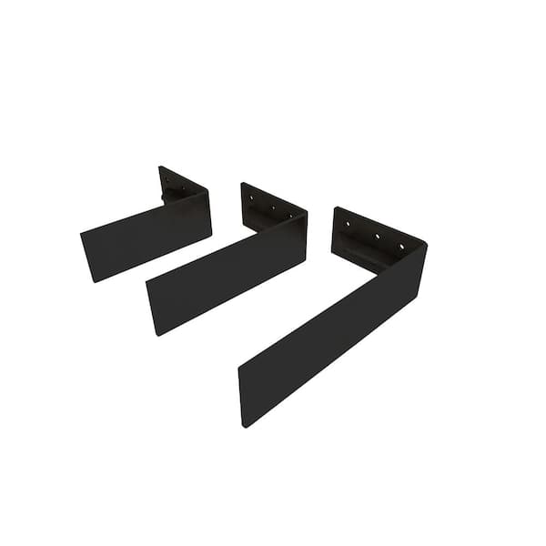 12 in. L Black/Matte Low Profile Alpha Countertop Support Bracket