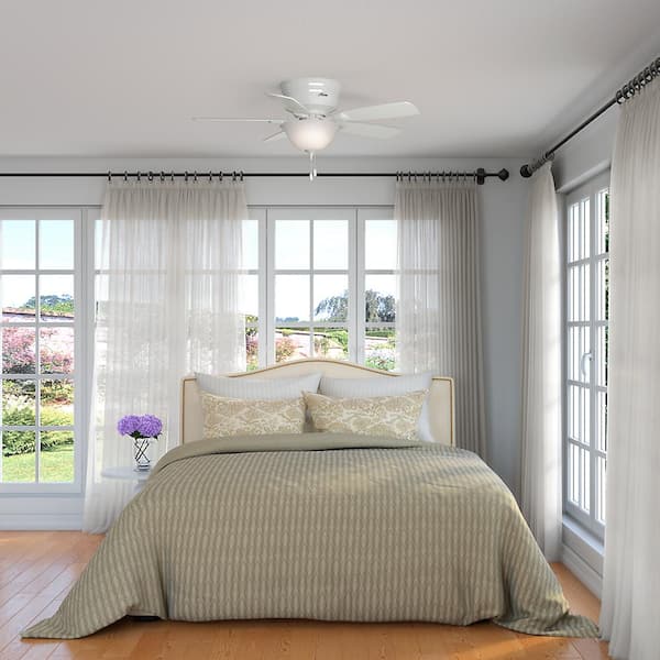 Low Profile 48 in. Indoor White Ceiling Fan with Light Kit