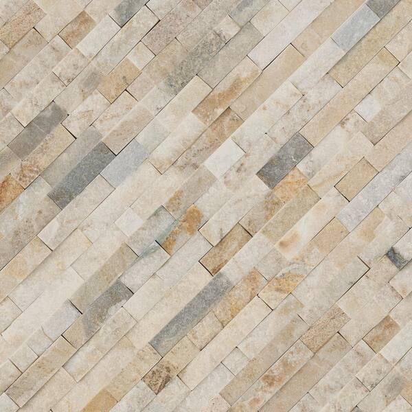 Arctic Golden Splitface Ledger Panel 6 in. x 24 in. Quartzite Wall Tile (6 sq. ft. / case)