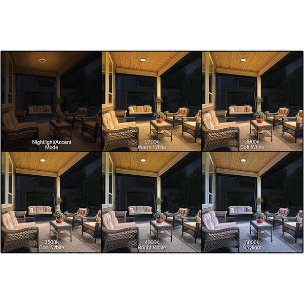 6 in. Adjustable CCT Integrated LED Recessed Light Trim w/ Night Light 670 Lumens Retrofit Kitchen Lighting Dimmable