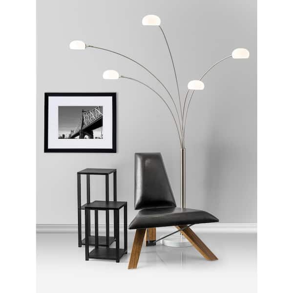 Luna 86 in. Satin Steel Arc Lamp