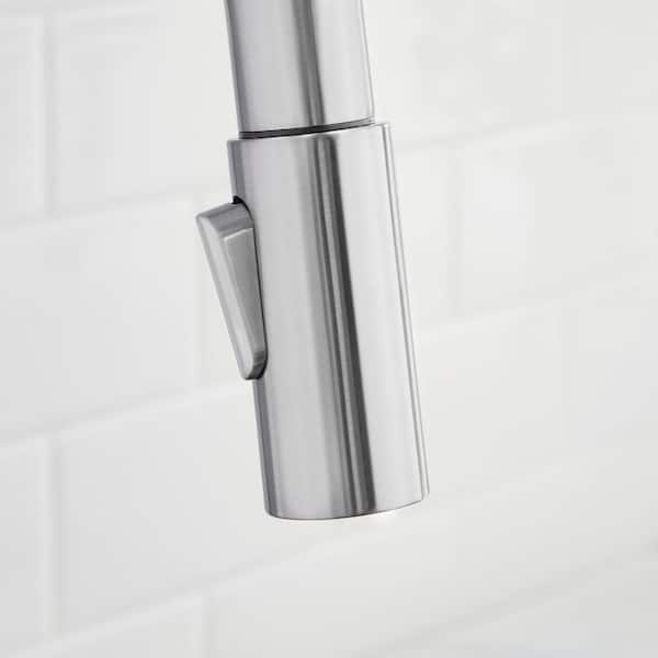 Paulina Single-Handle Pull-Down Sprayer Kitchen Faucet with TurboSpray, FastMount and Soap Dispenser in Stainless Steel