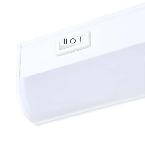 24 inch Linkable Plug In LED Under Cabinet Strip Light 3-Step Dimming Switch Low High Intensity Soft White 3000K