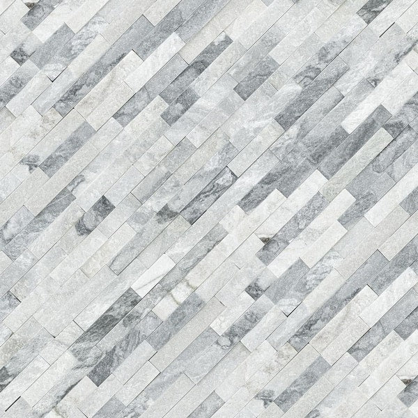 Alaska Gray Ledger Panel 6 in. x 24 in. Natural Marble Wall Tile (6 sq. ft./Case)