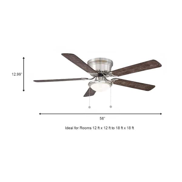Hugger 56 in. LED Brushed Nickel Ceiling Fan