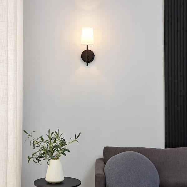 Ridgeway 1-Light Matte Black Wall Sconce with LED Bulb (T20)
