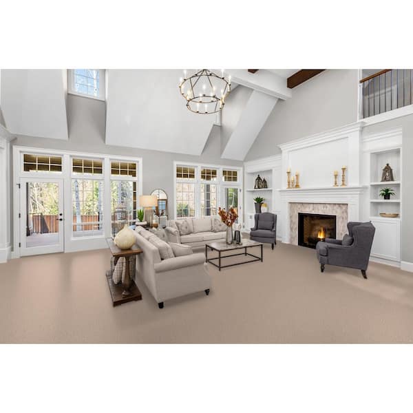 Nimble Creek - Lodge - Beige 32 oz. SD Polyester Texture Installed Carpet