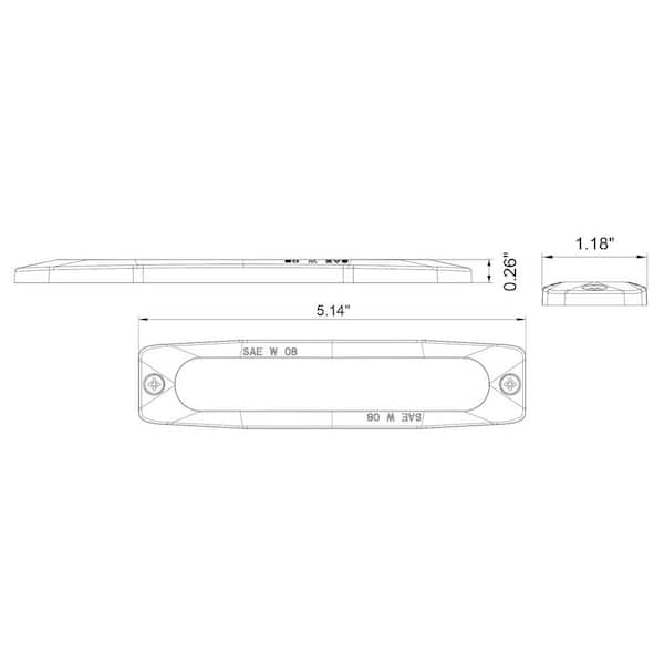 Ultra Thin 5 in. Amber/Clear LED Strobe Light