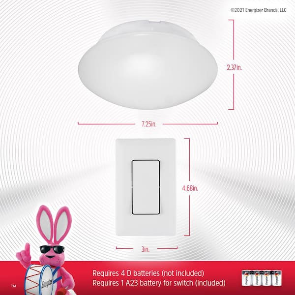 Battery Operated LED Ceiling Night Light Fixture with Remote