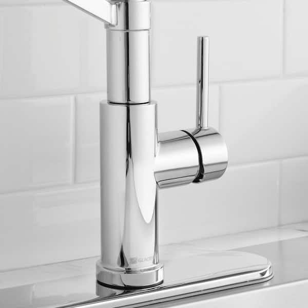 Gage Single-Handle Spring Neck Pull-Down Sprayer Kitchen Faucet with Soap Dispenser in Polished Chrome