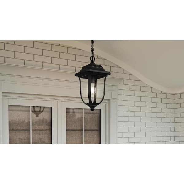 Mulberry 1-Light Matte Black Outdoor Pendant Light