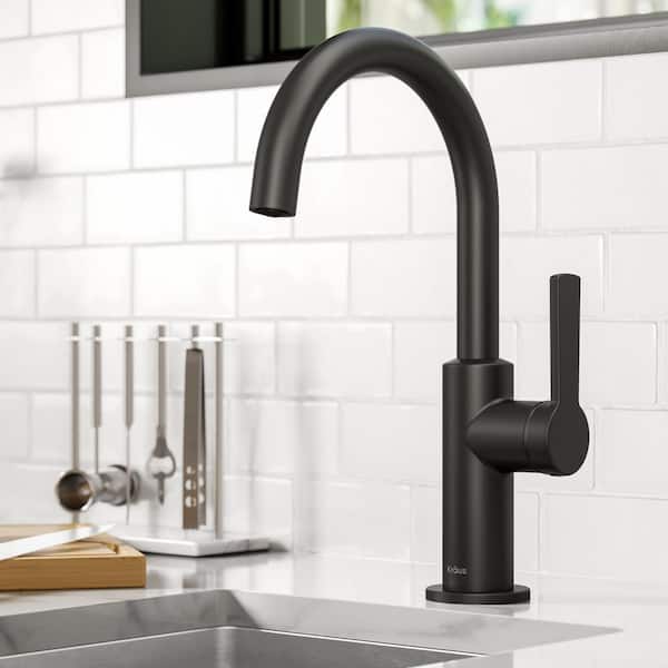 Oletto Single-Handle Kitchen Bar Faucet in Matte Black