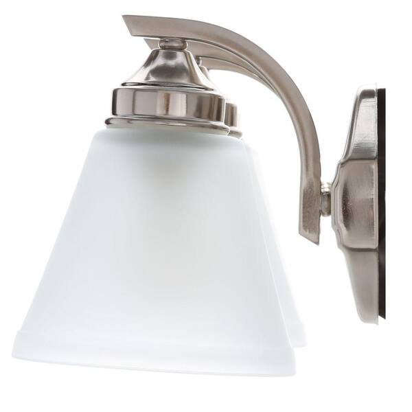 Tavish 24 in. 3-Light Brushed Nickel Classic Vanity with Frosted Glass Shade